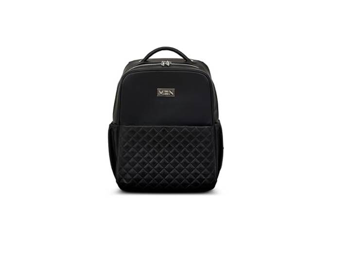 MOON FASHION BACKPACK black Stylischer Wickelrucksack mit 15 L Stauraum, Kinderwagen-Befestigung & pflegeleichtem Material