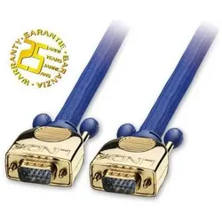 Lindy Premium Gold VGA-Anschlusskabel HD15, 50m (50 m), Videokabel, Blau