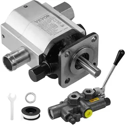 VEVOR Hydraulischer Holzspalter-Pumpensatz, 60,6 L/min, 2-stufige 276 bar Aluminium-Hydraulik-Zahnradpumpe, mit Ventil 2,54 cm Einlass 1,27 cm NPT Auslass 3600 U/min, für kleine Motormontage Holzspalter