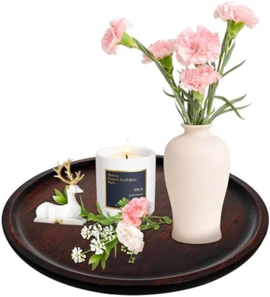 PromoHome Ronde Bamboe Serveerplank - 30 cm - Natuurlijk Bruin