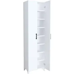 Helloshop26 - Aufbewahrungsschrank mit 8 Einlegeböden 178 x 49 x 32 cm weiß