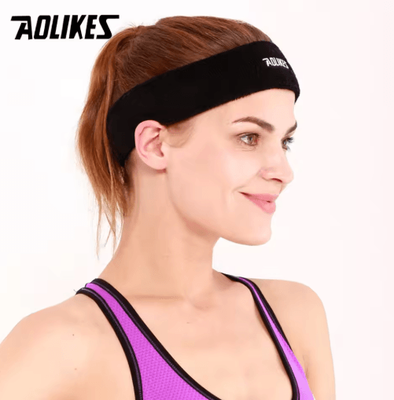 Inspire Picks AOLIKES Cotton Sports Sweat Headband Absorbent Sweatband For Men & Women, Yoga, Running & Fitness black