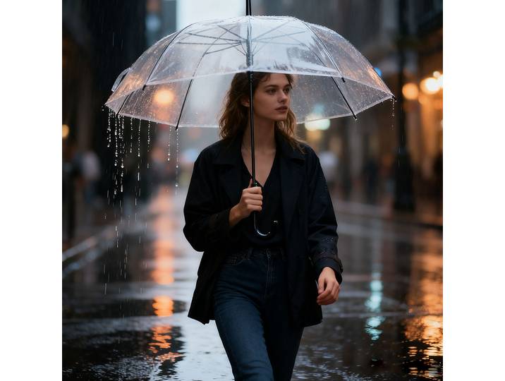 Regenschirm mit Automatiköffnung, transparent, Ø 85 cm