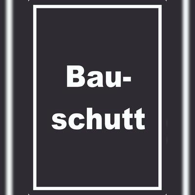 HB-Druck Bauschutt Mülltrennung Aufkleber mit Text A8 (52x74mm)