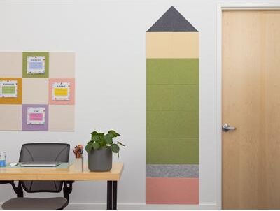 Felt Right Green Pencil Pinboard   Sound Dampening Pinnable Tiles