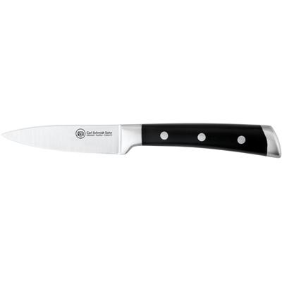 Spickmesser CARL SCHMIDT SOHN "HERNE, 9 cm, Edelstahl rostfrei", schwarz, Klingenlänge 9cm, Edelstahl, Kunststoff, Kochmesser, mit ergonomischem Griff und Messerkropf