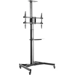 Techly TV Trolley für LCD LED TV 37-70Zoll 93-177cm schwarz mit Ablage (50 kg, 37" - 70"), TV Ständer, Schwarz