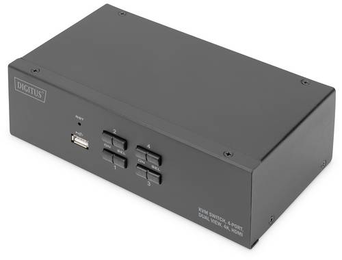 Digitus DS-12883 4 Port KVM-Umschalter HDMI 4096 x 2560 Pixel, 2040 x 1080 Pixel, 1920 x 1080 Pixel