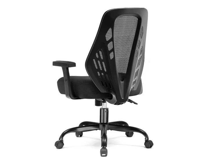 Chaise de bureau ergonomique COMHOMA avec accoudoirs réglables\, chaise de jeu en maille respirante\, avec dossier en V et fonction de basculement.