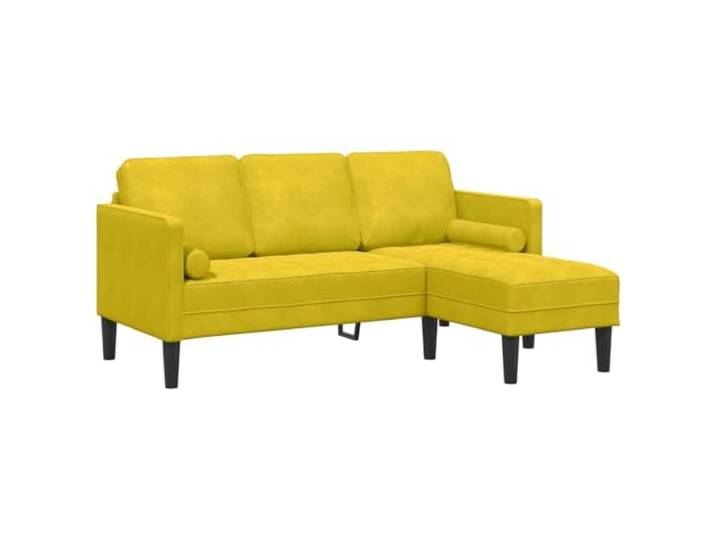 KUTYWEXFM Modulares Ecksofa 3-Sitzer L-Form Samt-Optik Gelb Flexibles 3-Sitzer Polstersofa in edlem Samt-Look für Wohnzimmer, kleine Räume und moderne Loungebereiche.