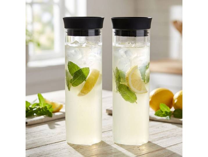 2er-Set Glaskaraffe aus Borosilikatglas, 1L