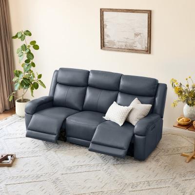 Spruce & Spring Hadlee Genuine Leather Reclining Sofa with Console