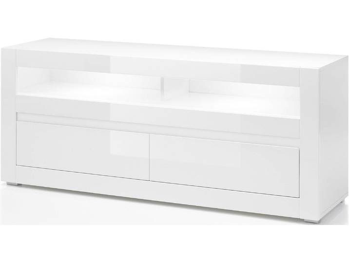 Lowboard HOME AFFAIRE Carat , weiss (weiß, weiß hochglanz), B:150cm H:63cm T:41cm, Sideboards, Lowboard, Breite 150 cm, wird mit 2 Leisten geliefert (weiss und grau)