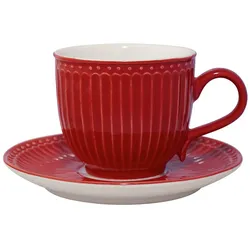 GreenGate Tasse & Untertasse Alice, red