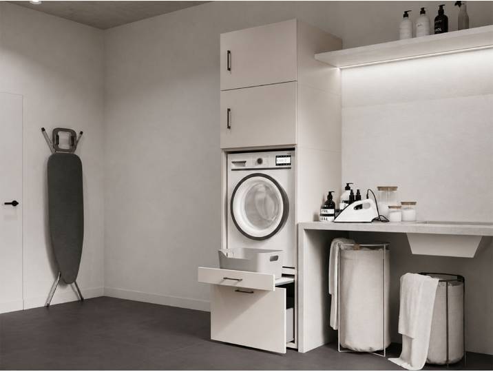 Meuble WASHING 1 machine cachemire avec 2 surmeubles