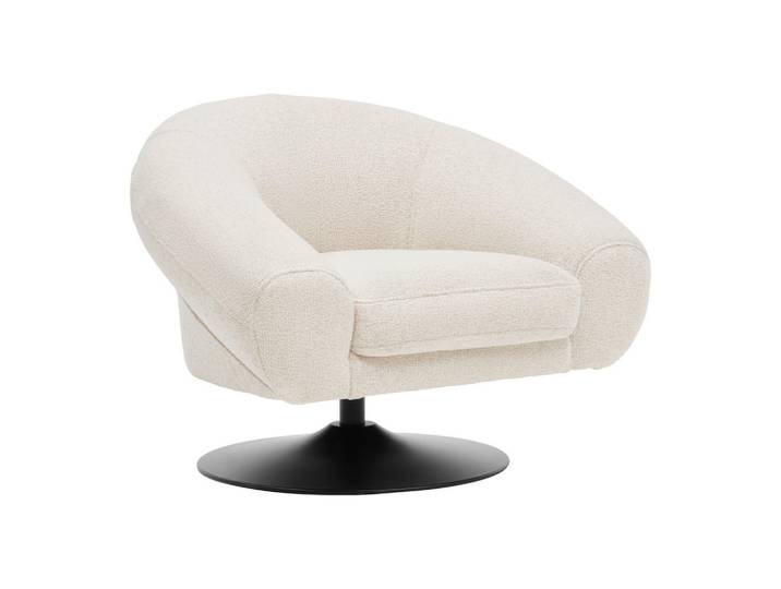 Mid.you Designsessel, Weiss, Beige, Metall, 93x72x79 cm, Wohnzimmer, Sessel, Sessel