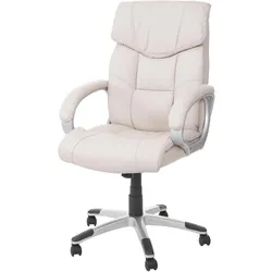 Bürostuhl MCW-A71, Chefsessel Drehstuhl, Kunstleder MVG-zertifiziert ~ creme