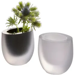 Philippi Design Vase OPAK aus edlem Glas - weiß -  Handarbeit