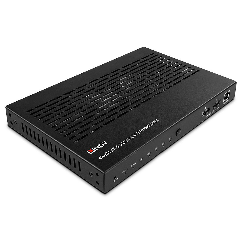 Lindy 38365, 3840 x 2160 Pixel, AV-Sender, 100 m, Kabelgebunden, Schwarz, HDCP