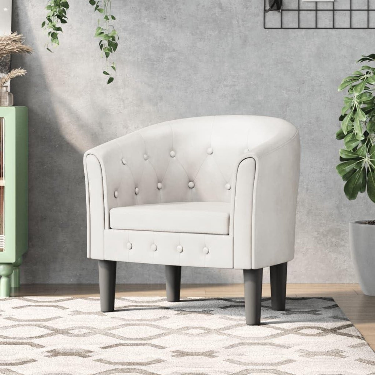 Cocktail Stoel Wit - Moderne Tub Fauteuil met Armleuning voor de Woonkamer
