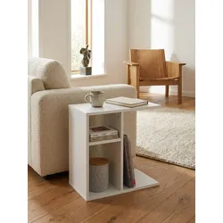 Beistelltisch Holz Modern Eckig, Weiß 50x30x50 cm