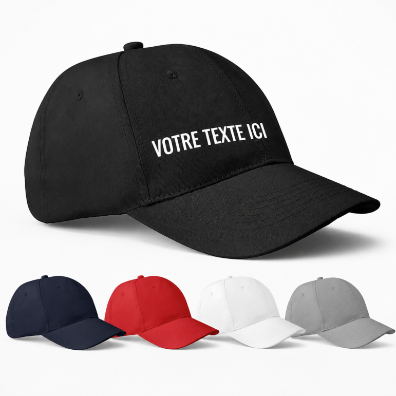 Casquette baseball personnalisable BASIE coton noir