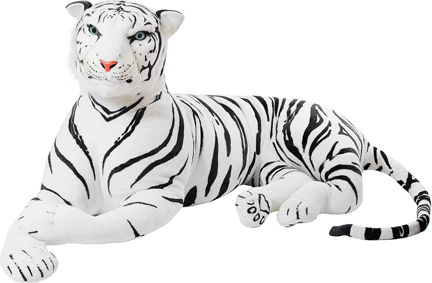 Brubaker Enorme Tijger Knuffel, Wit, 150 cm