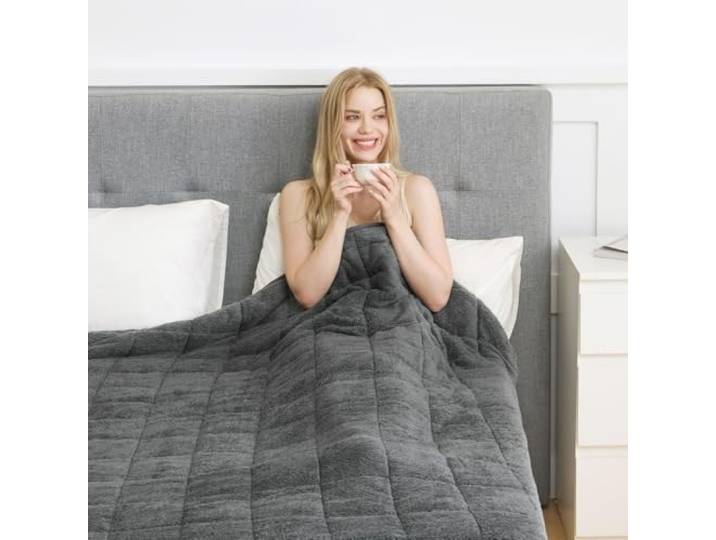 Good Nite Gewichtsdeken, 6 kg, verzwaarde deken, zware deken om te slapen, volwassenen, grijs, 125 x 180 cm, knuffeldeken, verzwaarde deken, wollige woondeken