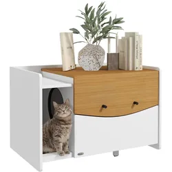 PawHut PawHut Katzenschrank für Katzentoilette, Katzenhaus mit ausziehbarem Schrank