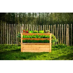 Westmann Premium Holz Hochbeet, Kräuterbeet XXL,natur,124 x 91 x 73 cm (L x B x H)