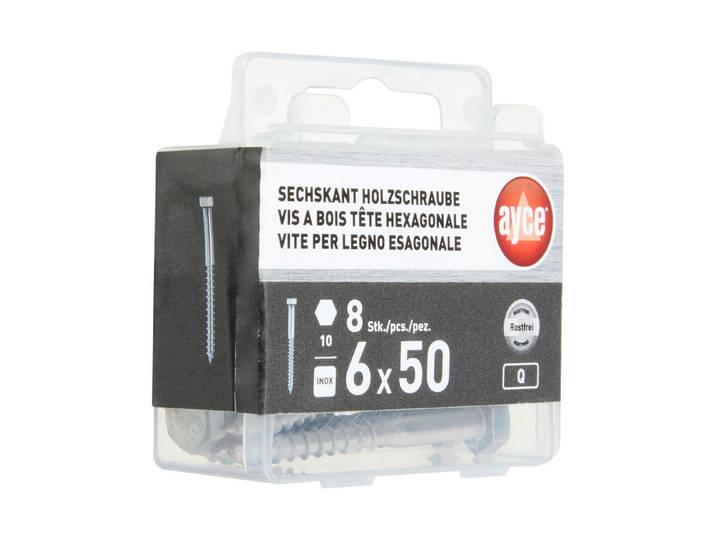 Sechskant-Holzschraube Inox M6 × 50 mm