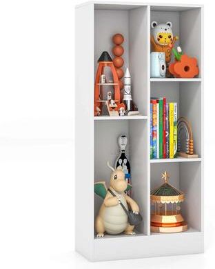 "5-Cube Freestanding Bookshelf 41""H Floor Bookcase w/ Anti-Tipping Kits"