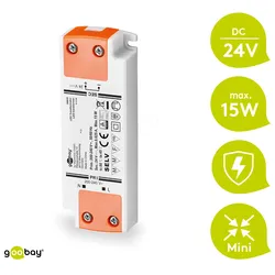 GOOBAY 30633 - LED-Trafo, 15 W, 24 V DC, 625 mA, slim