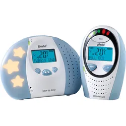 ALO DBX-88 ECO - DECT Babyphone mit Full ECO-Modus und Display, weiß / blau