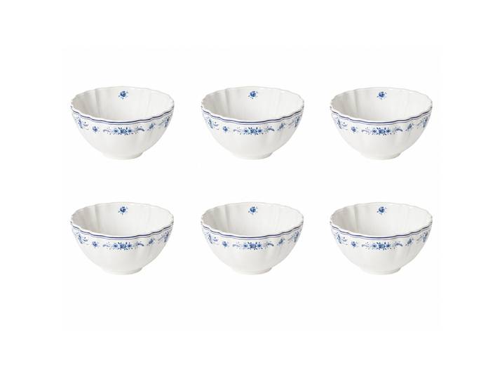 Bol à muesli Vila 6 pièces Ø 16cm Blanc/Blanc/Bleu