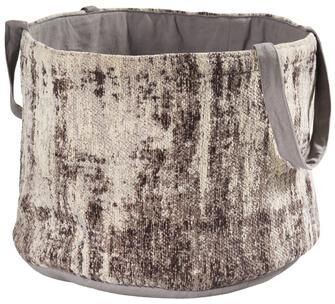 Atlas Lighting and Home Atlas Asher Greige Velvet Fabric Basket