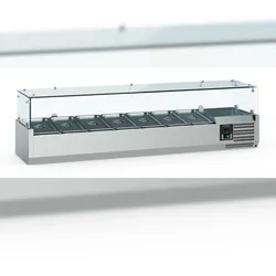 CombiSteel Gastro Aufsatzkühlvitrine Kühlvitrine Kühltheke 1400x335x435 mm 6x1/4GN