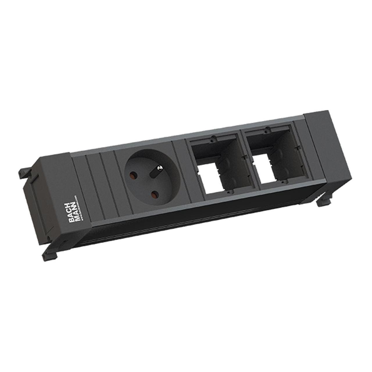 Bachmann Steckdoseneinheit 3-fach schwarz 916.063 (3x, CEE 7/3, CEE 7/5) (916.063)