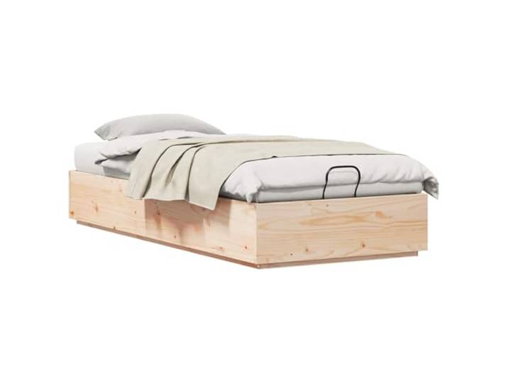 KTHLBRH Bettgestell aus Kiefernholz, 80 x 200 cm Gasheber, großer Behälter, seitliche Griffe, kein Netz, einfache Montage