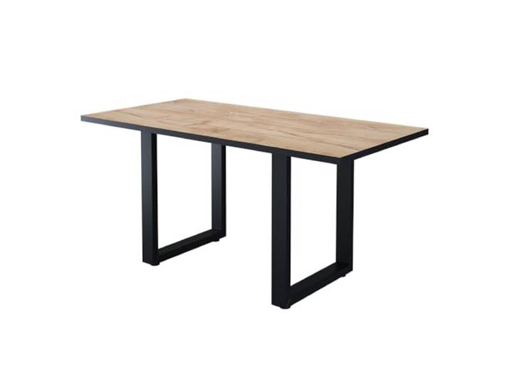 Vicco Esstisch Livorno , Schwarz/Goldkraft Eiche 160 x 80 cm geeignet für 4 Personen, stabile Konstruktion ohne Auszug
