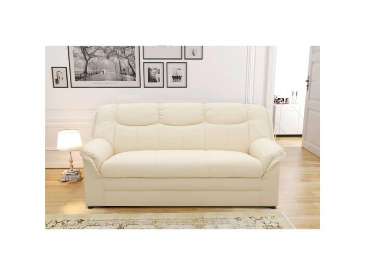 Mid.you 3-Sitzer-Sofa Berlin FK, Beige, Kunststoff, Uni, 178x89x87 cm, Rücken echt, Wohnzimmer, Sofas & Couches, Sofas, 3-Sitzer Sofas