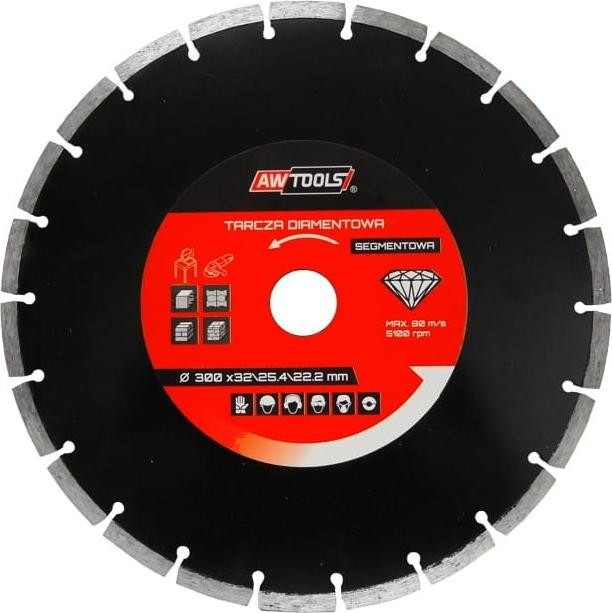 AWTools Diamantzaagblad Segmentering 300 x 25,4-22,2 mm