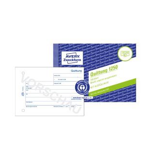 AVERY Zweckform Quittung, MwSt. separat ausgewiesen Formularbuch 1250