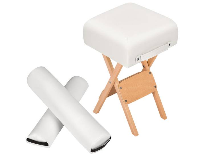 tectake Hocker mit 2 Lagerungsrollen, leichte Reinigung, weiß, Weiß, 34x54x34 cm, Freizeit & Co, Wellness & Gesundheit, Gesundheit