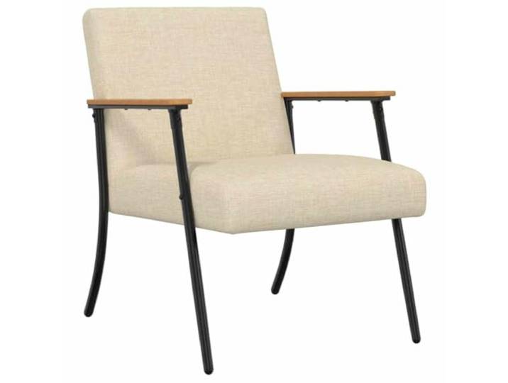Heofavd Sessel Creme aus Stoff Ergonomischer Polstersessel Stahlrahmen