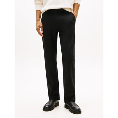 Chinohose TOMMY HILFIGER "DENTON", Herren, Gr. 40, Länge 32, schwarz, Web, Obermaterial: 53% Elastomultiester, 47% Polyester, gerade lang, Hosen Chinohose, feuchtigkeitsableitend, Straight Fit