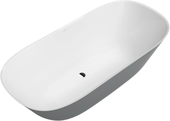 Villeroy und Boch Theano Badewanne Q175ANH7F2BCVRW 175 x 80 cm, freistehend, Schürze Colour on Demand, stone white