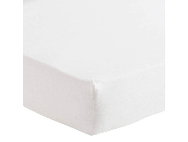 Drap housse en lin blanc 200x200