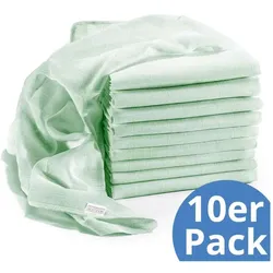 Makian, Pucktuch + Nuscheli, Mullwindeln & Mulltücher Mullwindel / Mulltuch 10er Pack 80 x 80 cm - Mint (80 x 80 cm)