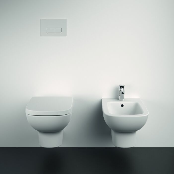 Ideal Standard life A Wand-Bidet T452401 offene Befestigung, mit Hahnloch und Überlauf, weiß